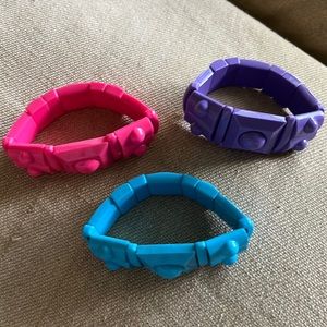 Marc Jacobs plastic stretch bracelet set 3 - turquoise pink purple